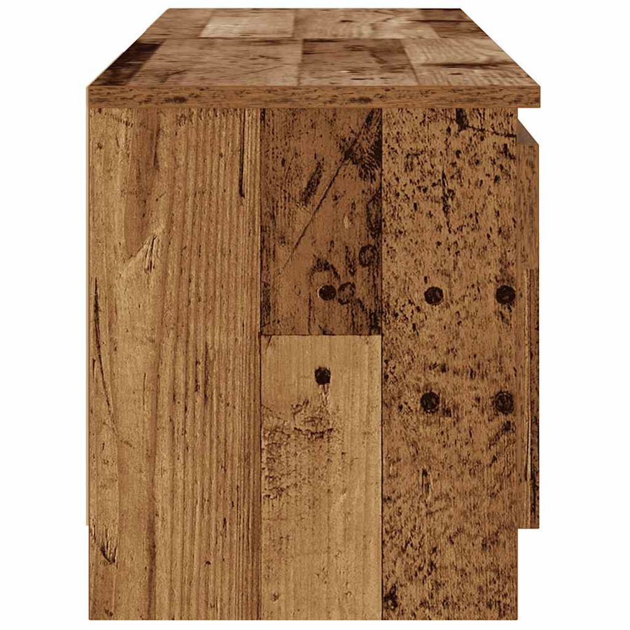 Tv-meubel met LED 120x30x36 cm bewerkt hout oud hout