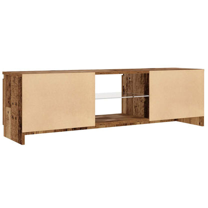 Tv-meubel met LED 120x30x36 cm bewerkt hout oud hout