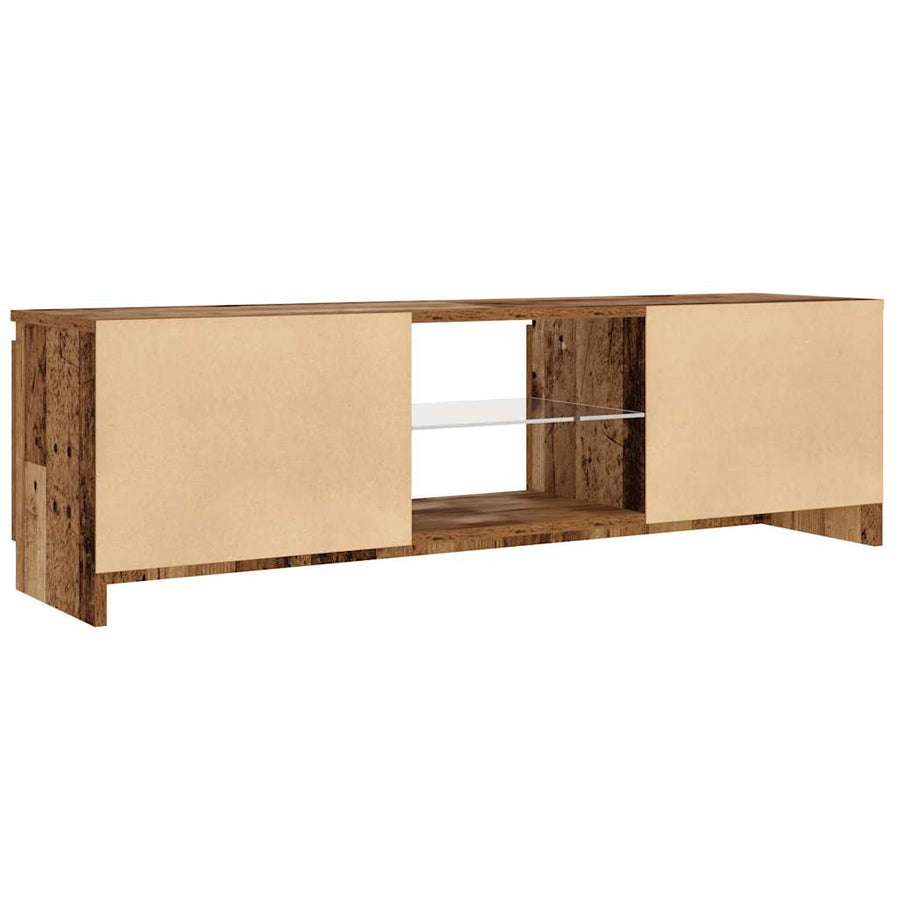Tv-meubel met LED 120x30x36 cm bewerkt hout oud hout