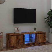 Tv-meubel 120x30x36 cm bewerkt hout oud hout LED