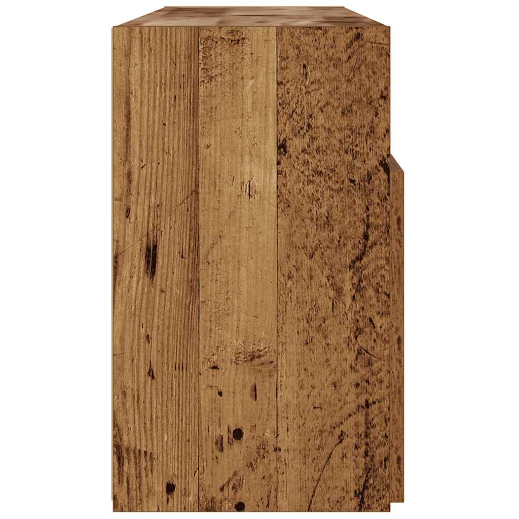 Tv-meubel met LED 120x30x50 cm bewerkt hout oud hout