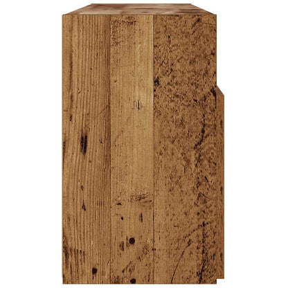 Tv-meubel met LED 120x30x50 cm bewerkt hout oud hout