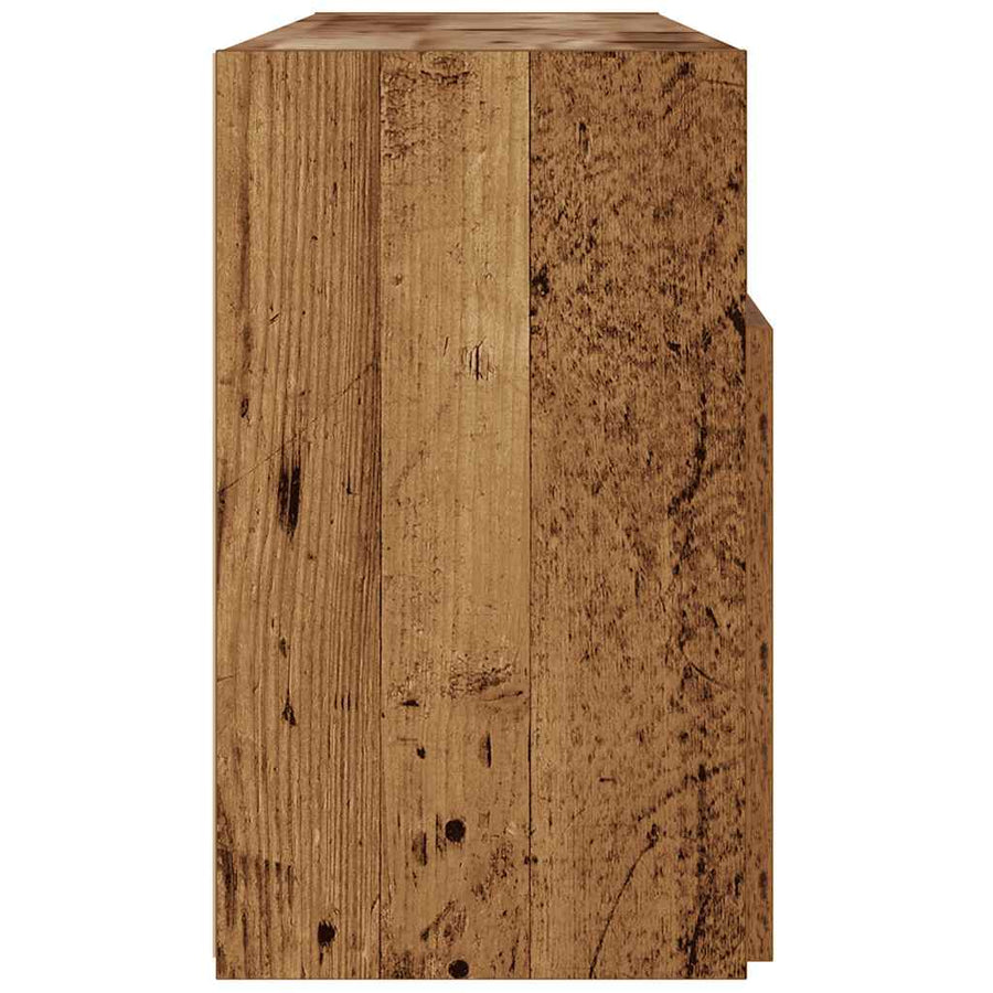 Tv-meubel met LED 120x30x50 cm bewerkt hout oud hout