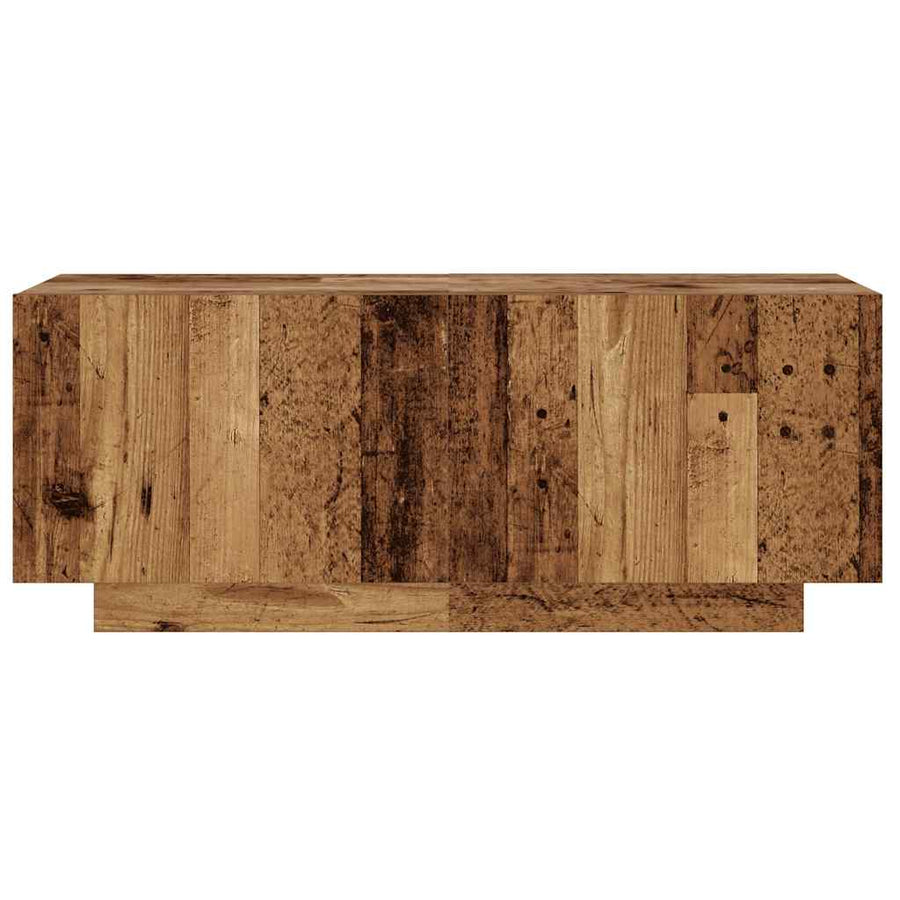 Tv-meubel met LED 100x35x40 cm bewerkt hout oud hout