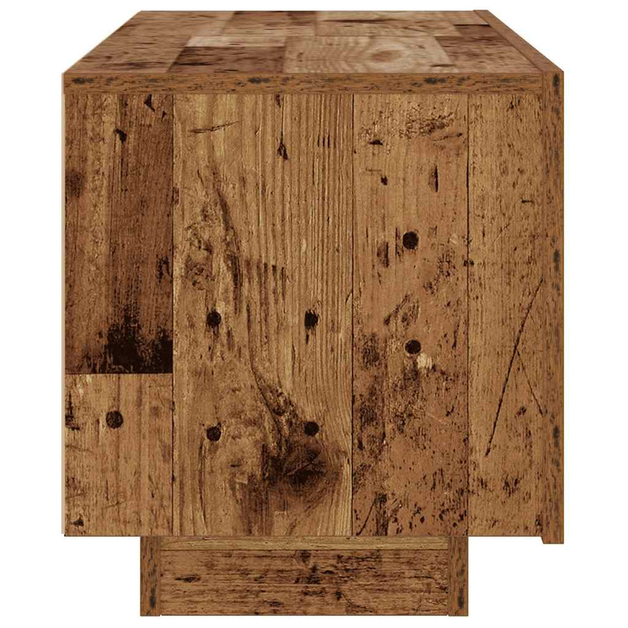 Tv-meubel met LED 100x35x40 cm bewerkt hout oud hout