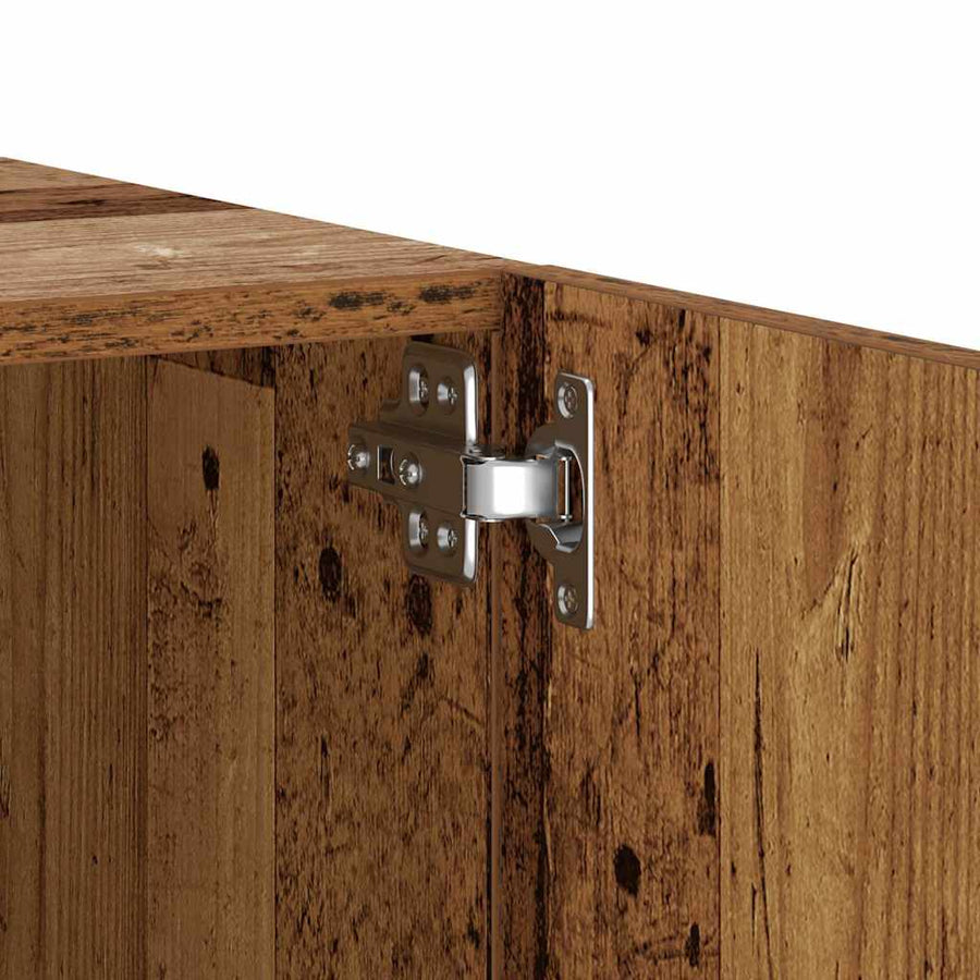 Tv-meubel met LED 100x35x40 cm bewerkt hout oud hout