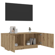 Tv-meubel 100x35x40 cm bewerkt hout eikenkleurig