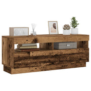 TV cabinet with LED 100x35x40 cm engineered wood old wood