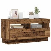 Tv-meubel 80x35x40 cm bewerkt hout oud hout LED