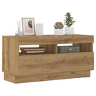 Tv-meubel 80x35x40 cm bewerkt hout artisanaal eiken