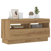 Tv-meubel 80x35x40 cm bewerkt hout artisanaal eiken