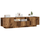 Tv-meubel 160x35x40 cm bewerkt hout oud hout LED