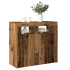 Sideboard with LED lighting 80x35x75 cm engineered wood and reclaimed wood