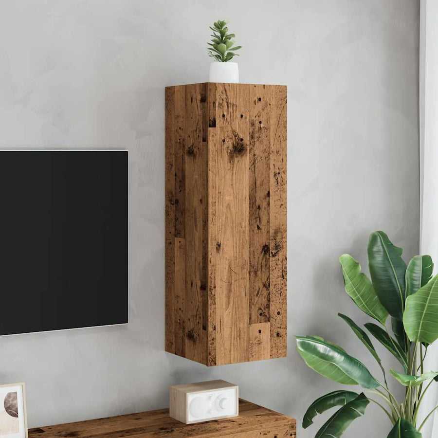 Tv-meubel 30,5x30x90 cm bewerkt hout oud houtkleurig