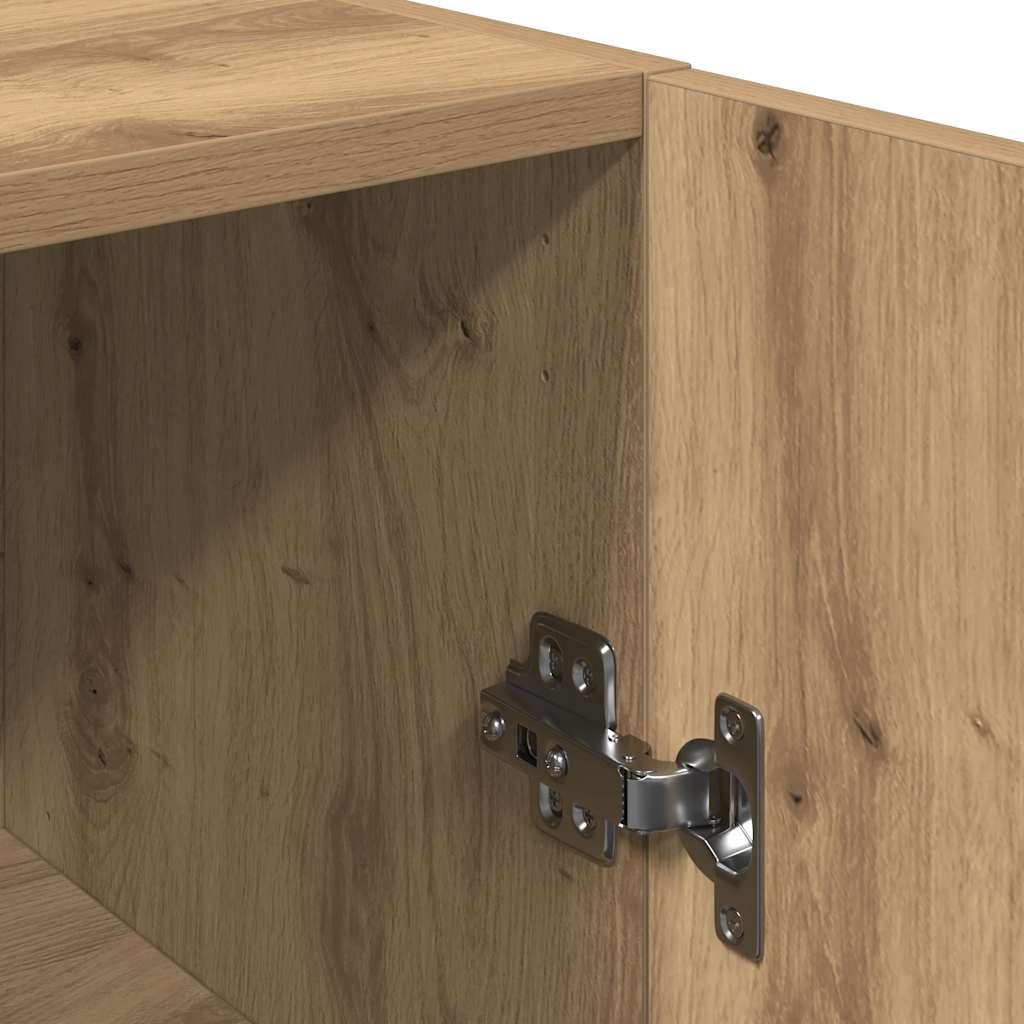 Tv-meubel 30,5x30x90 cm bewerkt hout artisanaal eikenkleurig