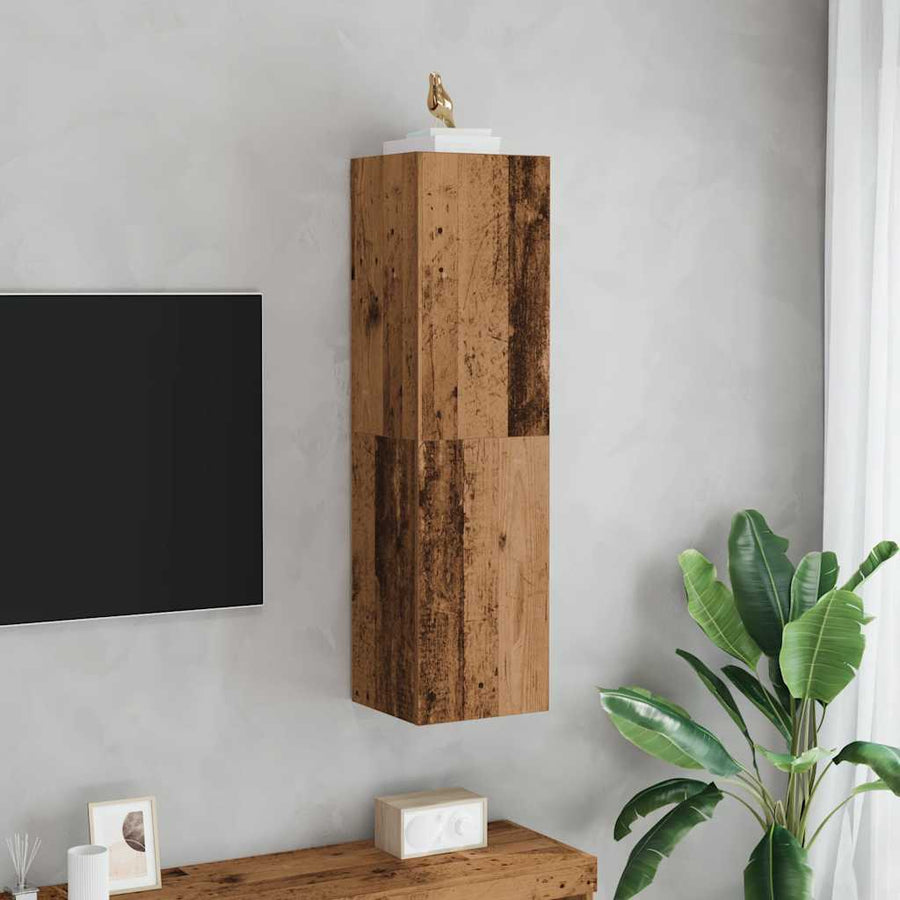 Tv-meubel 30,5x30x110 cm bewerkt hout oud houtkleurig