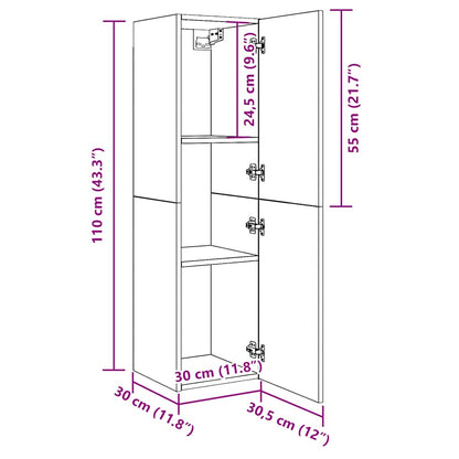 Tv-meubel 30,5x30x110 cm bewerkt hout oud houtkleurig
