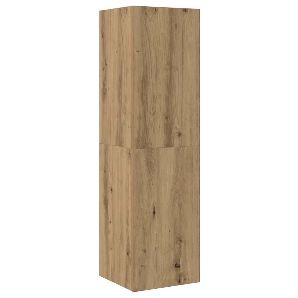 Tv-meubel 30,5x30x110 cm bewerkt hout artisanaal eikenkleur