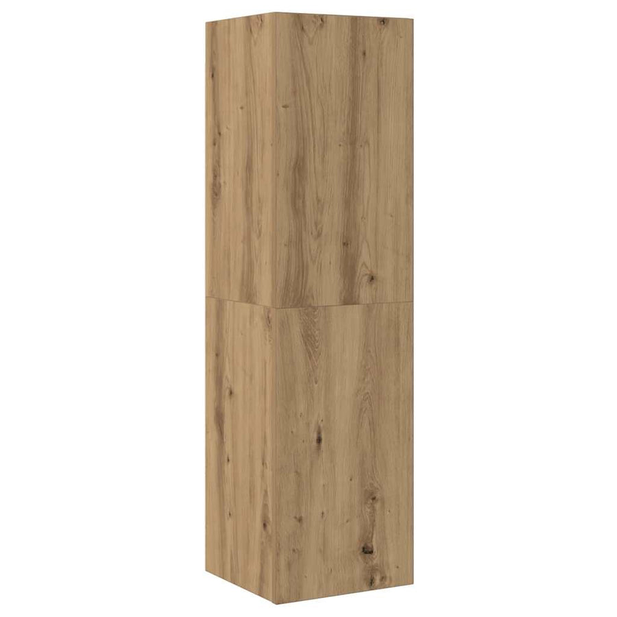 Tv-meubel 30,5x30x110 cm bewerkt hout artisanaal eikenkleur