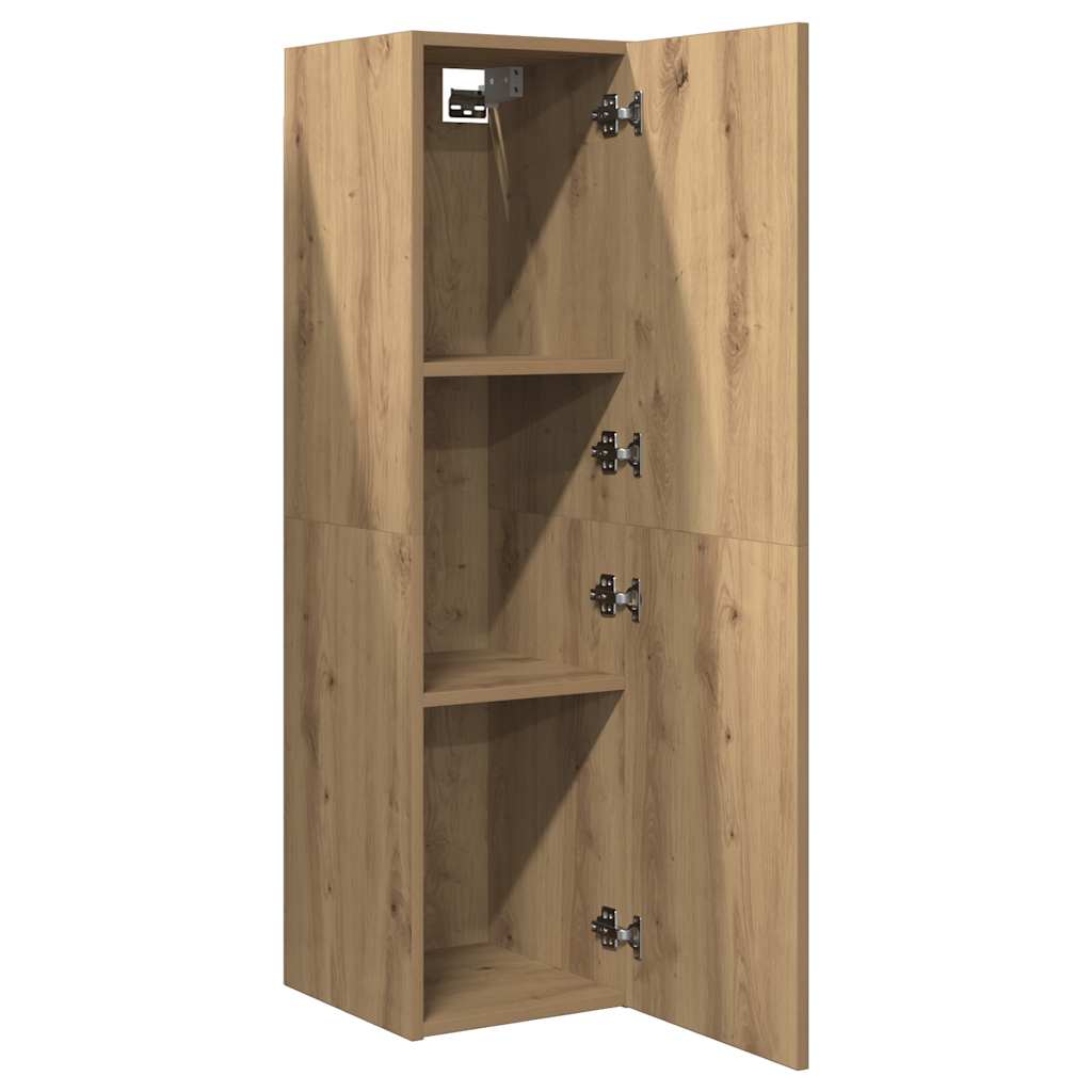 Tv-meubel 30,5x30x110 cm bewerkt hout artisanaal eikenkleur