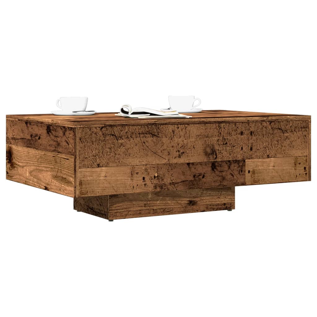 Salontafel 85x55x31 cm bewerkt hout oud houtkleurig