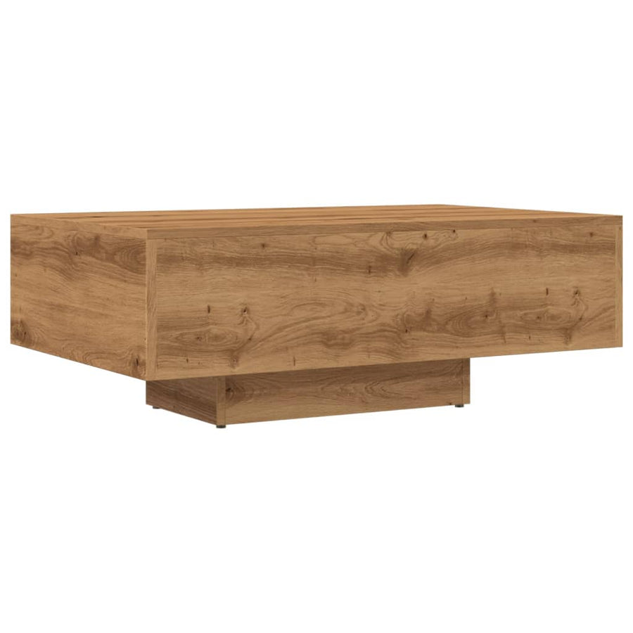 Salontafel 85x55x31 cm bewerkt hout artisanaal eikenkleurig