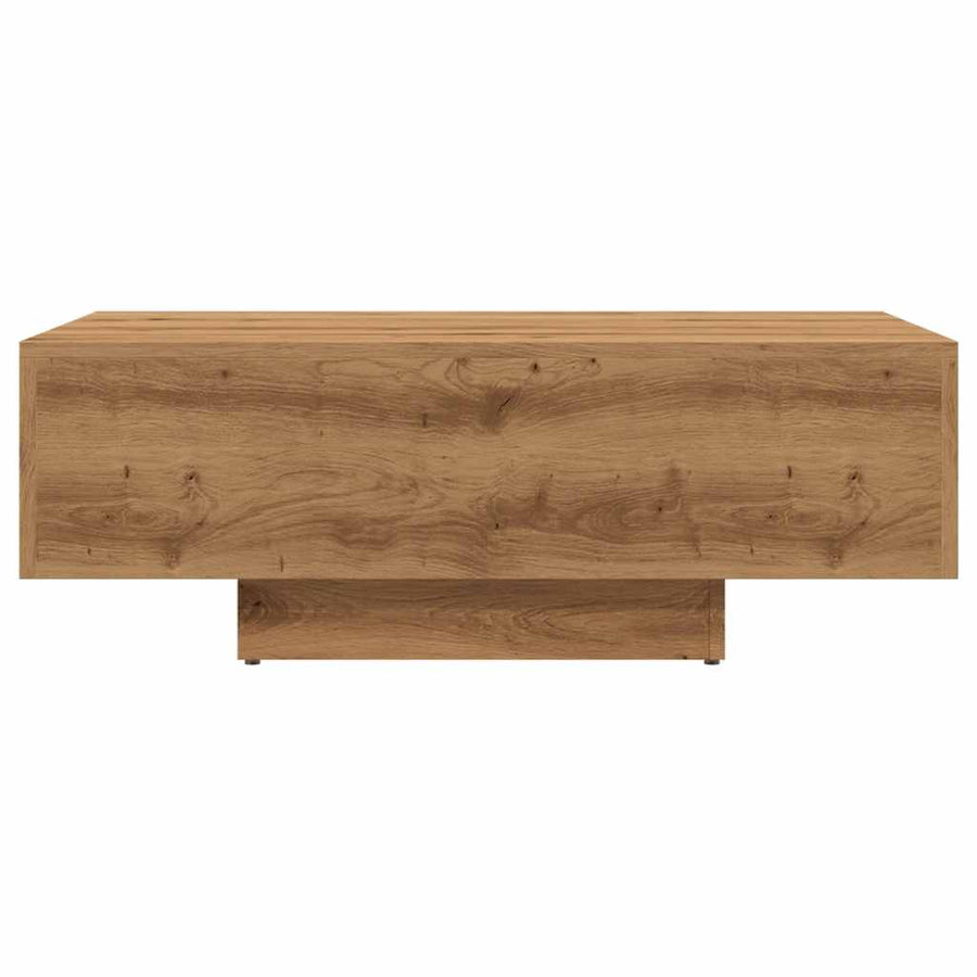 Salontafel 85x55x31 cm bewerkt hout artisanaal eikenkleurig