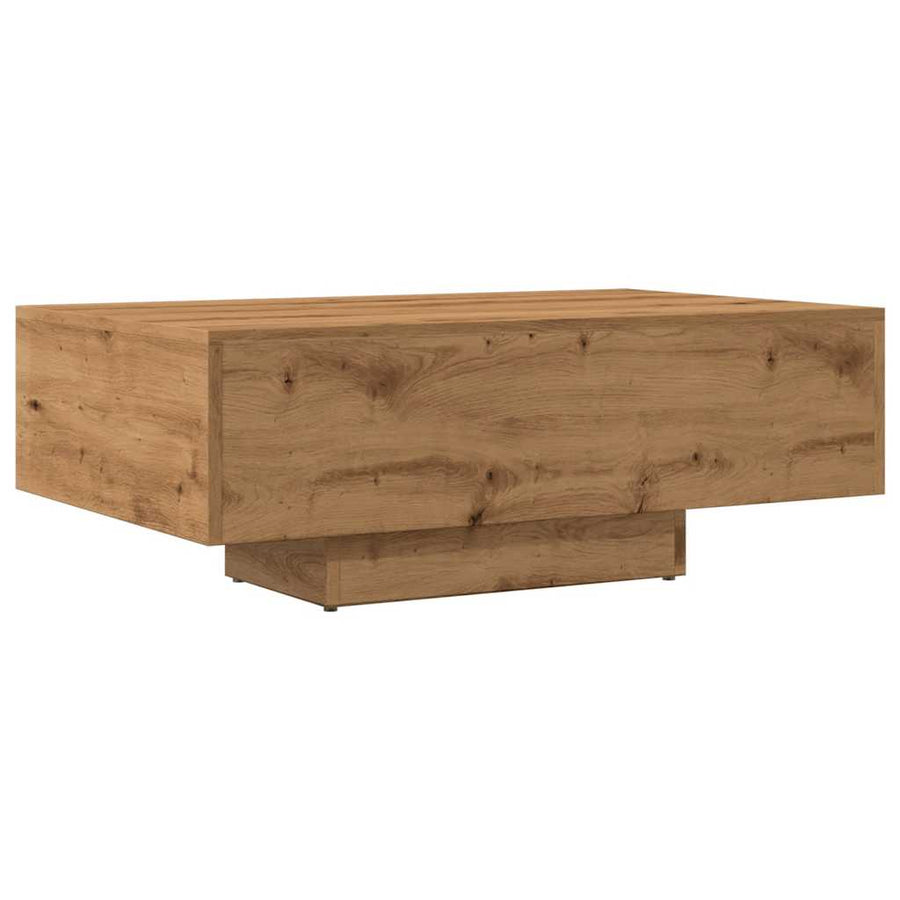 Salontafel 85x55x31 cm bewerkt hout artisanaal eikenkleurig
