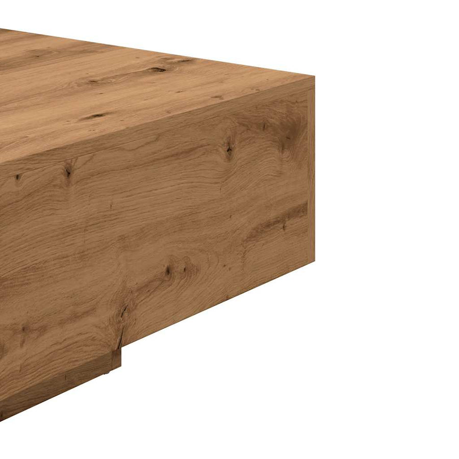 Salontafel 85x55x31 cm bewerkt hout artisanaal eikenkleurig