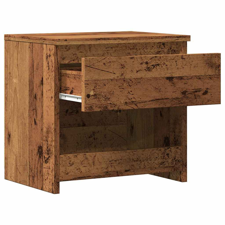 Nachtkastjes 2 st 40x30x39 cm bewerkt hout oud houtkleurig