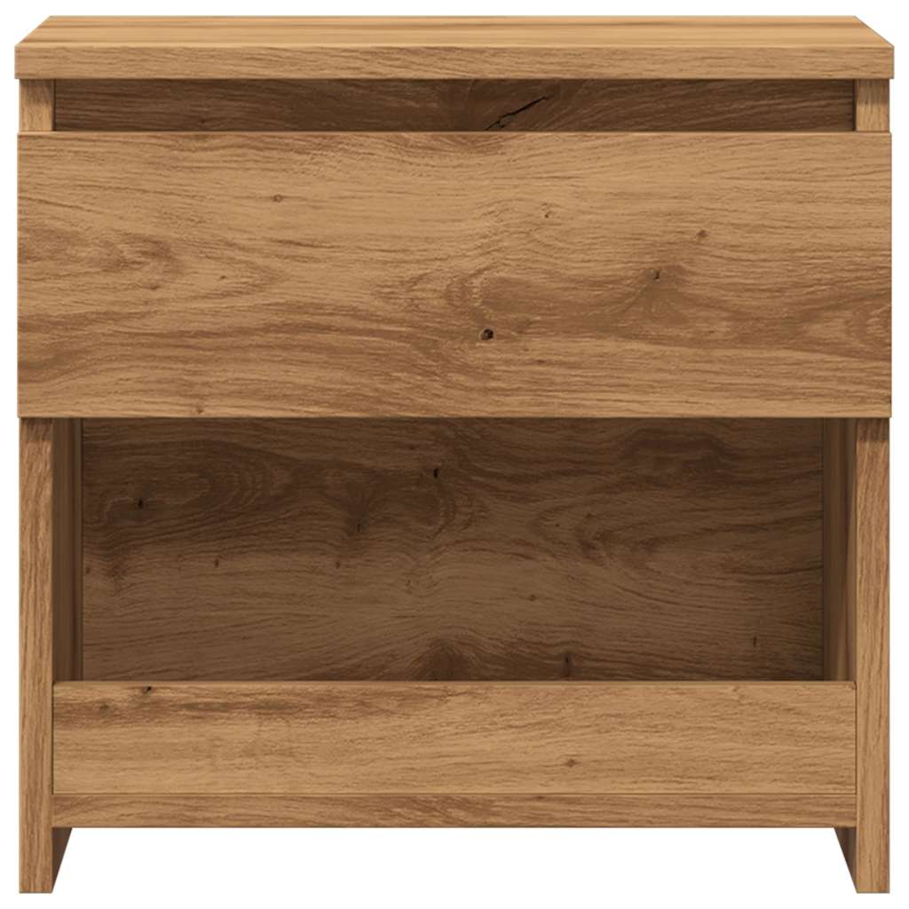 Nachtkastjes 2 st 40x30x39 cm bewerkt hout artisanaal eiken