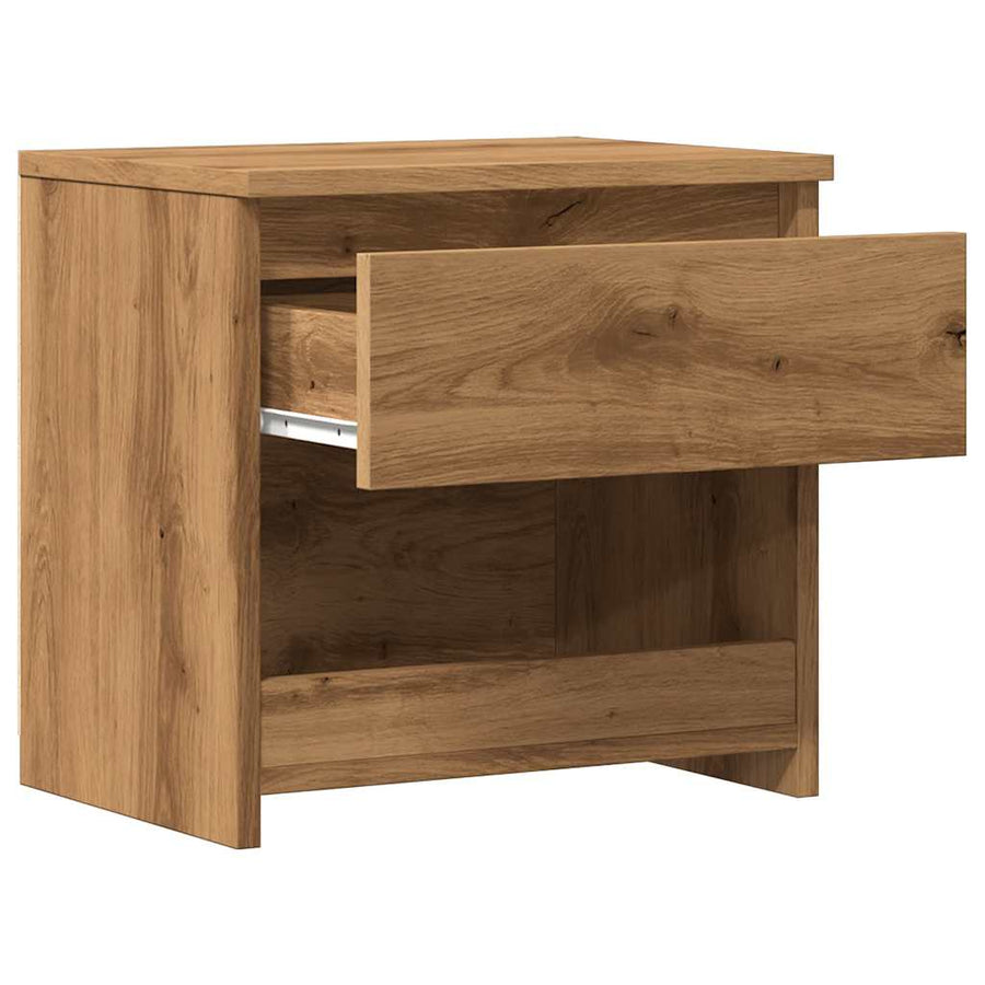 Nachtkastjes 2 st 40x30x39 cm bewerkt hout artisanaal eiken