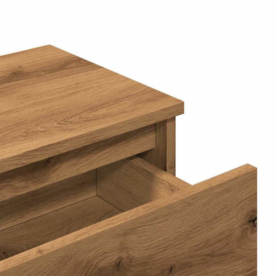 Nachtkastjes 2 st 40x30x39 cm bewerkt hout artisanaal eiken