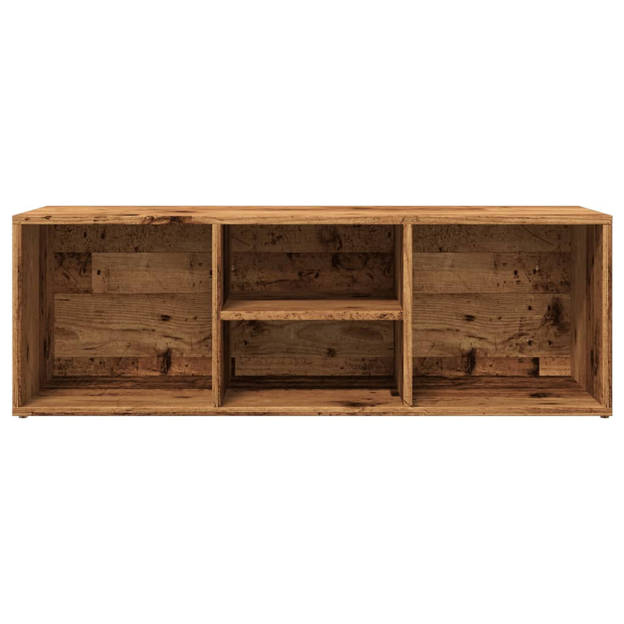 Schoenenopbergbank 105x35x35 cm bewerkt hout oud houtkleurig