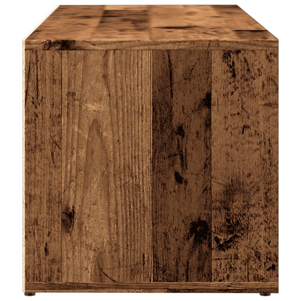 Schoenenopbergbank 105x35x35 cm bewerkt hout oud houtkleurig
