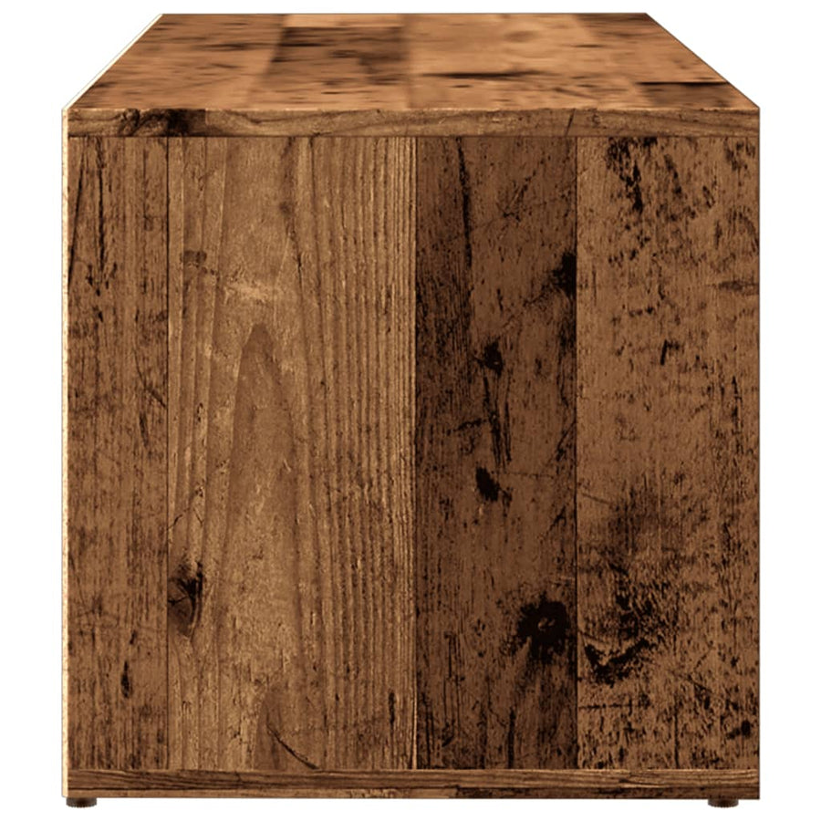 Schoenenopbergbank 105x35x35 cm bewerkt hout oud houtkleurig