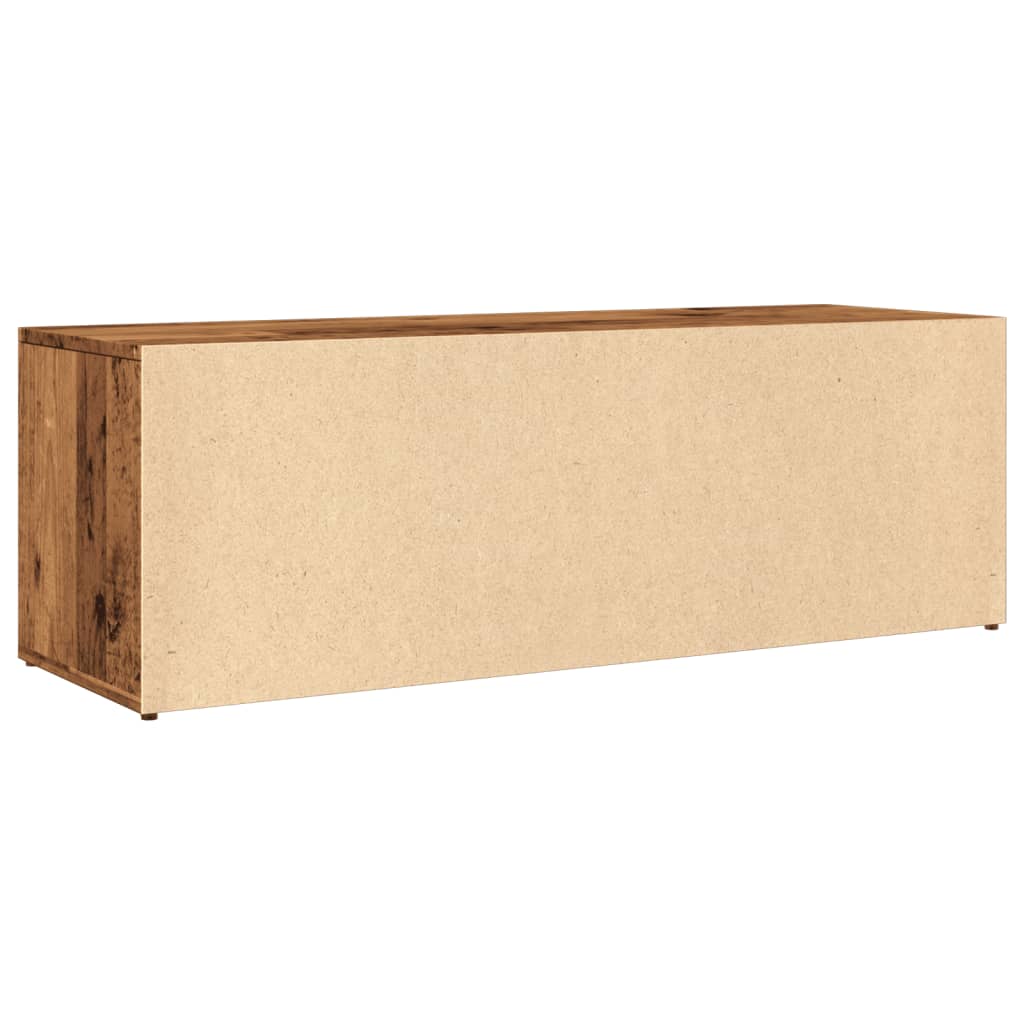 Schoenenopbergbank 105x35x35 cm bewerkt hout oud houtkleurig