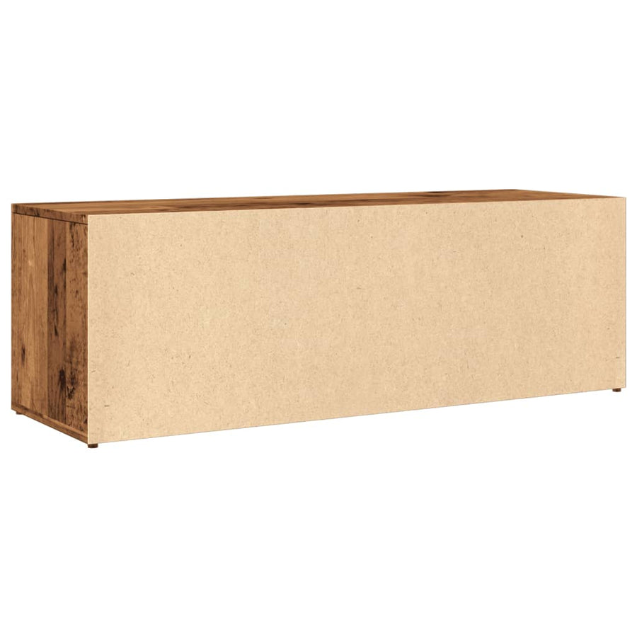 Schoenenopbergbank 105x35x35 cm bewerkt hout oud houtkleurig