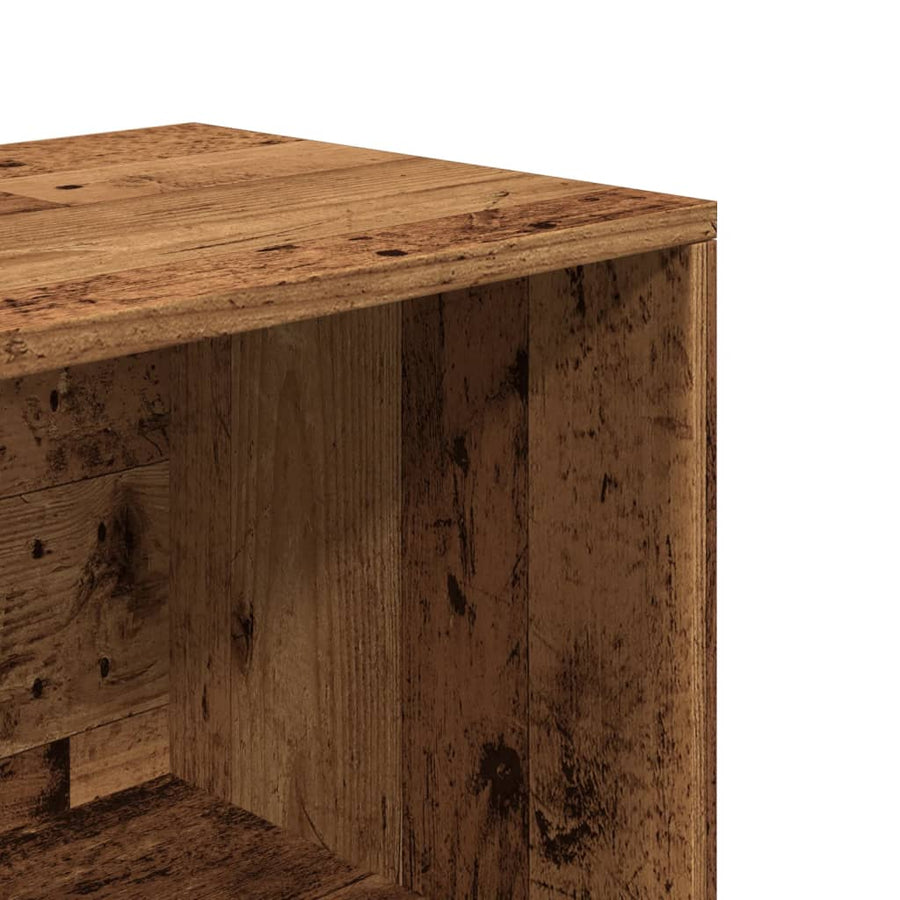 Schoenenopbergbank 105x35x35 cm bewerkt hout oud houtkleurig