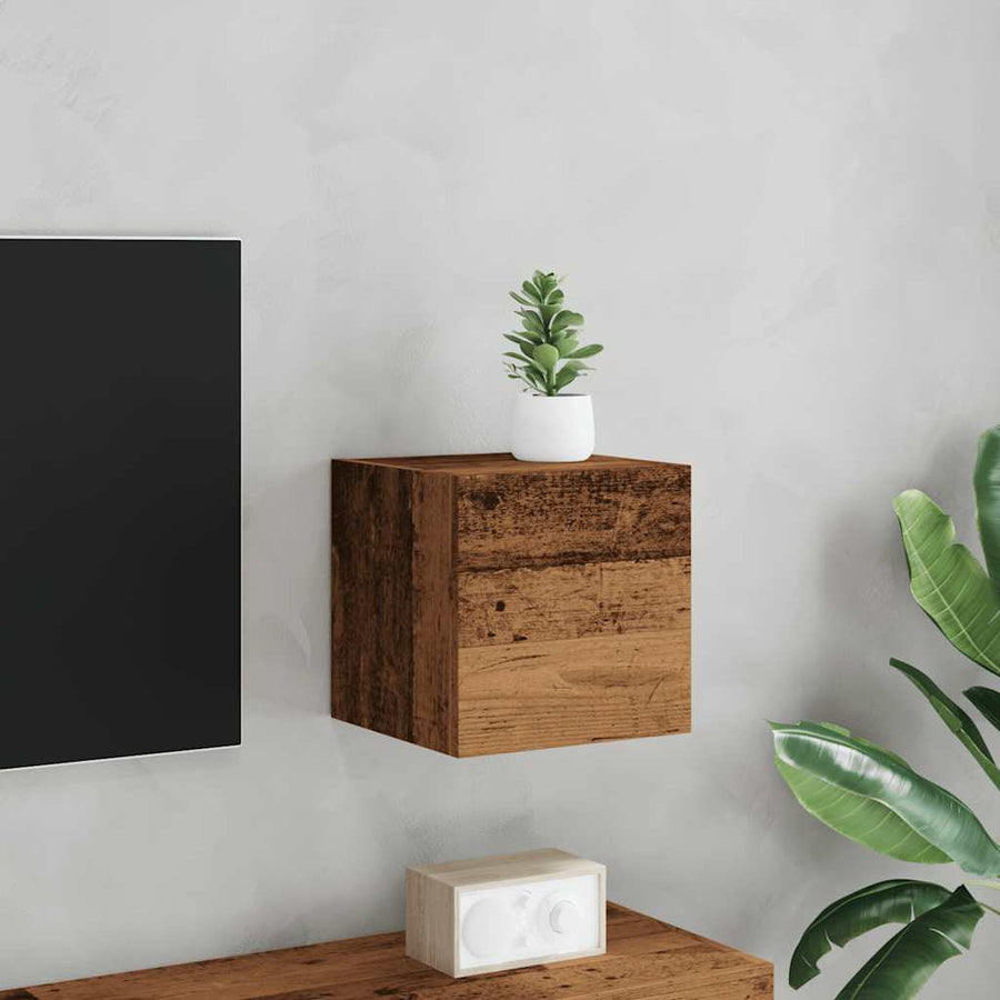 Tv-wandmeubel 30,5x30x30 cm oud houtkleurig