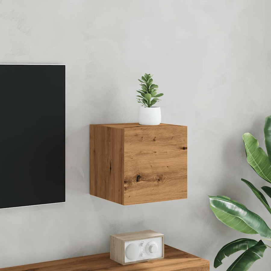 Tv-wandmeubel 30,5x30x30 cm artisanaal eikenkleurig