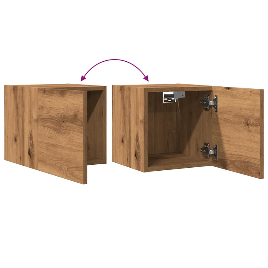 Tv-wandmeubel 30,5x30x30 cm artisanaal eikenkleurig