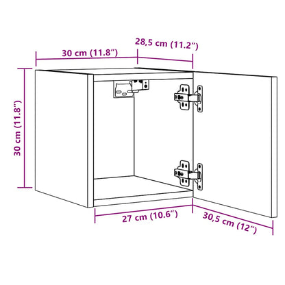 Tv-wandmeubel 30,5x30x30 cm artisanaal eikenkleurig