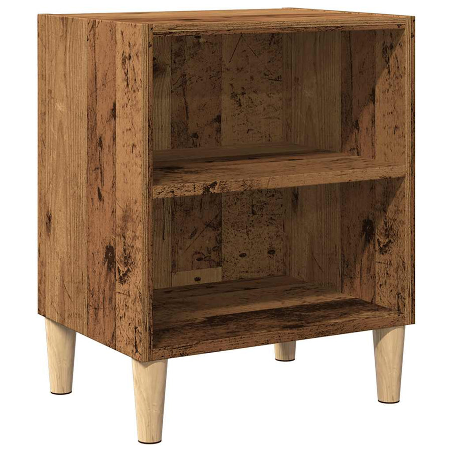 Nachtkastje 40x30x50 cm bewerkt hout oud houtkleurig