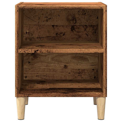 Nachtkastje 40x30x50 cm bewerkt hout oud houtkleurig
