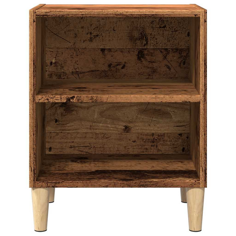 Nachtkastje 40x30x50 cm bewerkt hout oud houtkleurig