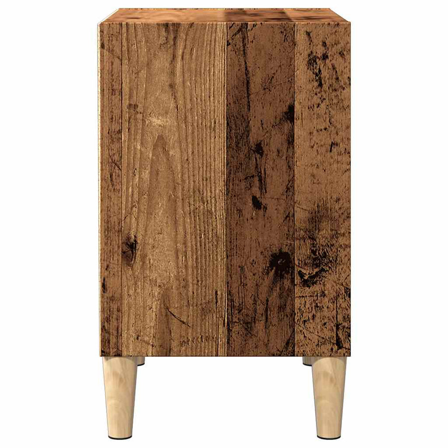Nachtkastje 40x30x50 cm bewerkt hout oud houtkleurig