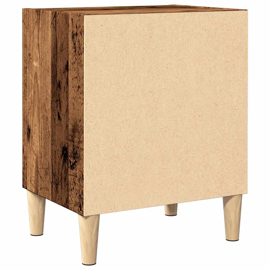 Nachtkastje 40x30x50 cm bewerkt hout oud houtkleurig