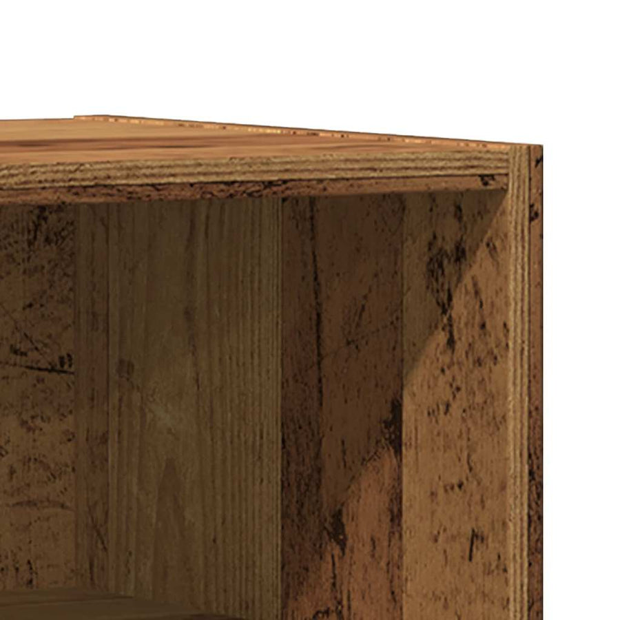 Nachtkastje 40x30x50 cm bewerkt hout oud houtkleurig