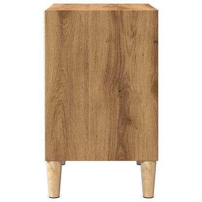 Nachtkastje 40x30x50 cm bewerkt hout artisanaal eikenkleur